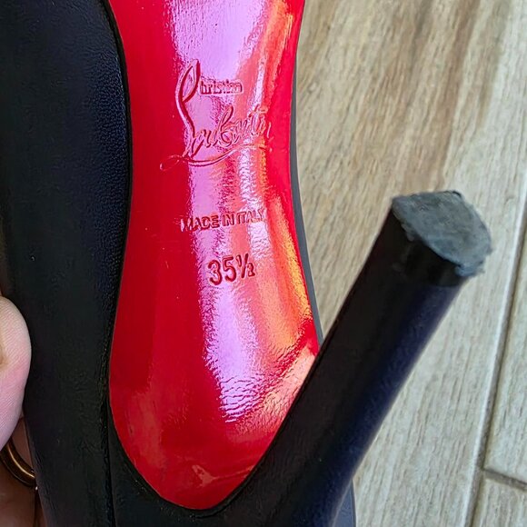Christian Louboutin Pigalle Navy Blue Leather 100mm Pump Shoes Eur. 35.5 - Picture 14 of 14